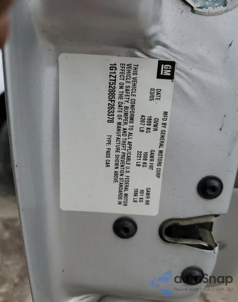 2005 Chevrolet Malibu Ls from USA, damaged, VIN 1G1ZT52885F263378